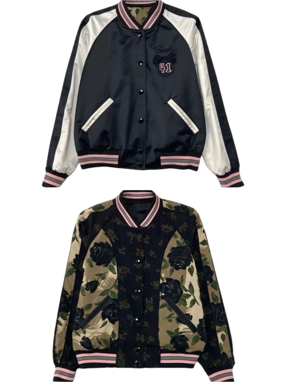 COACH Limited Edition Reversible (NWOT)Minnie Mouse Floral Varsity Bomber Jacket